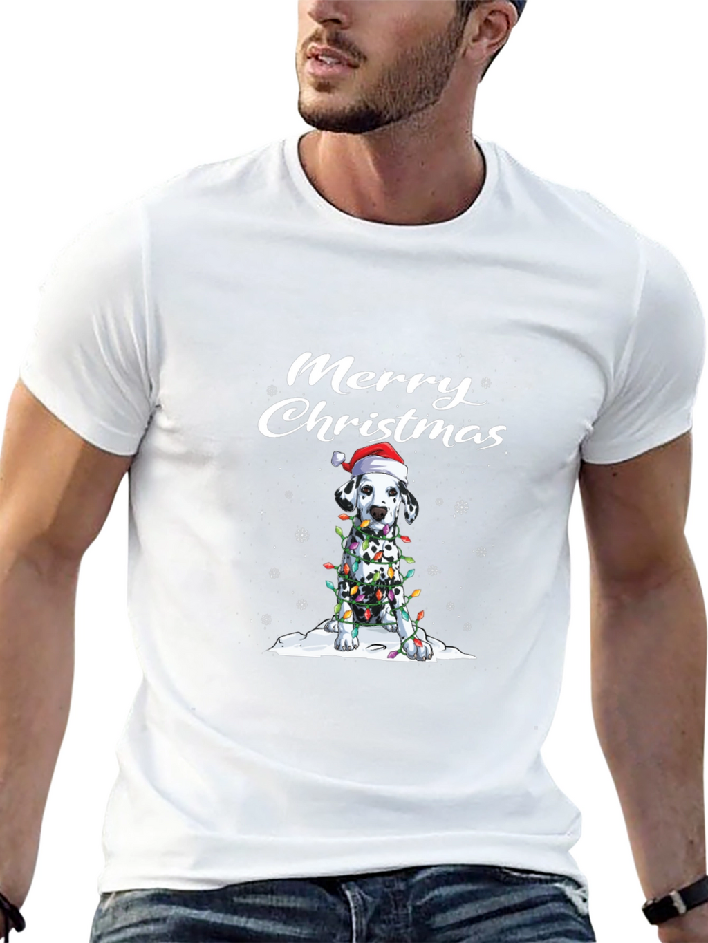 Merry Christmas Dalmatian Dog T-Shirt