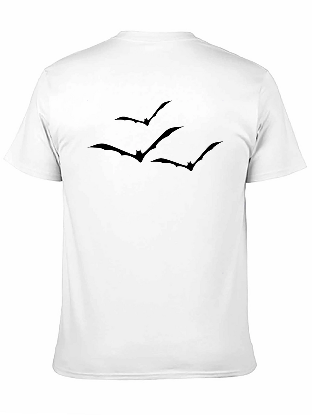 Mens Black Bat Print Crew Neck T-Shirt