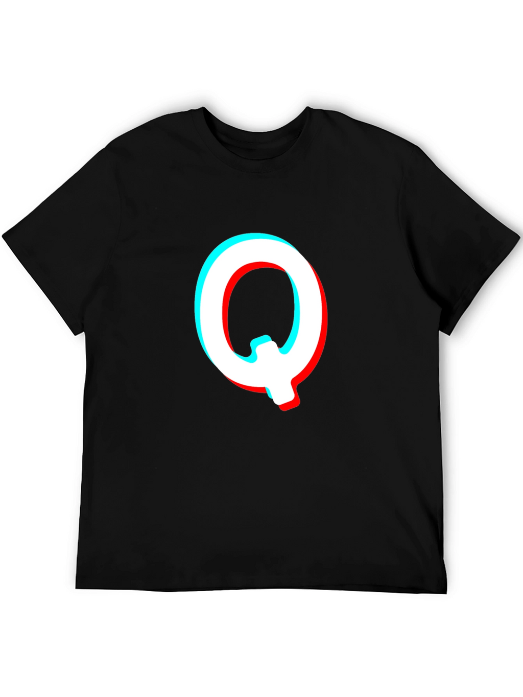 Letter Q Glitch Effect Graphic T-Shirt