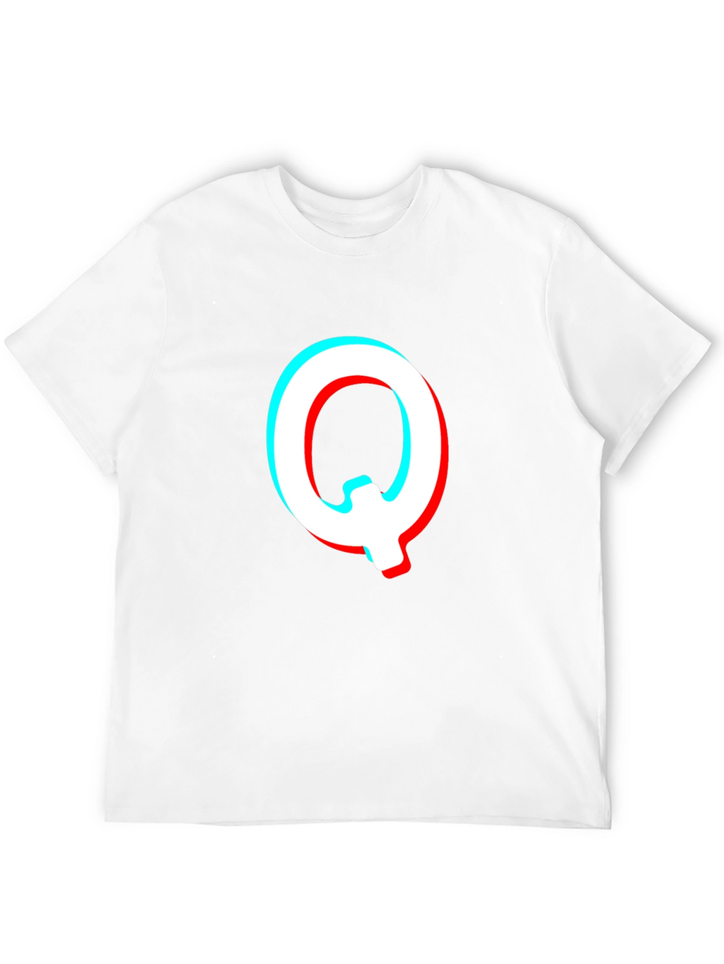 Letter Q Glitch Effect Graphic T-Shirt