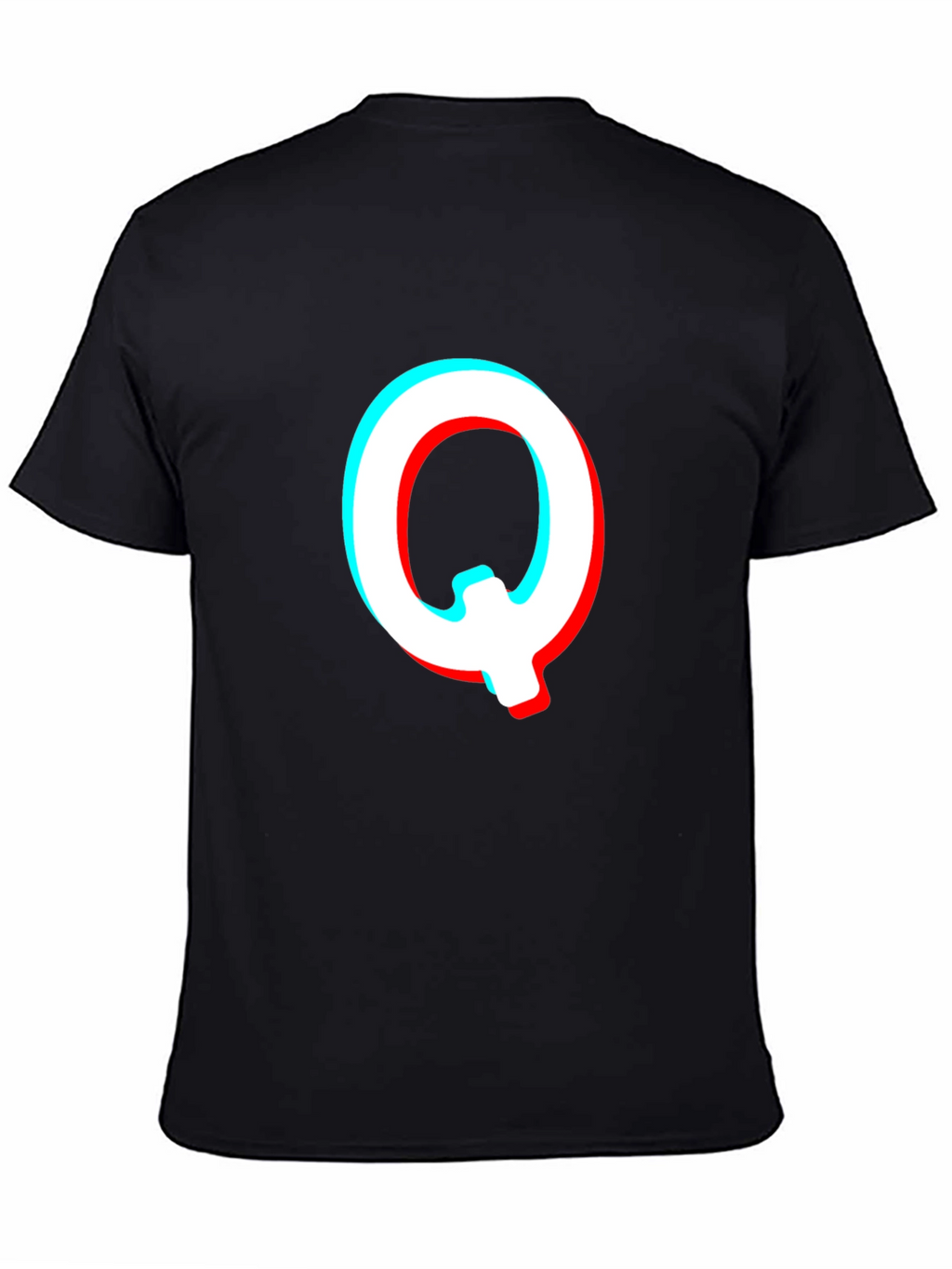 Letter Q Glitch Effect Graphic T-Shirt