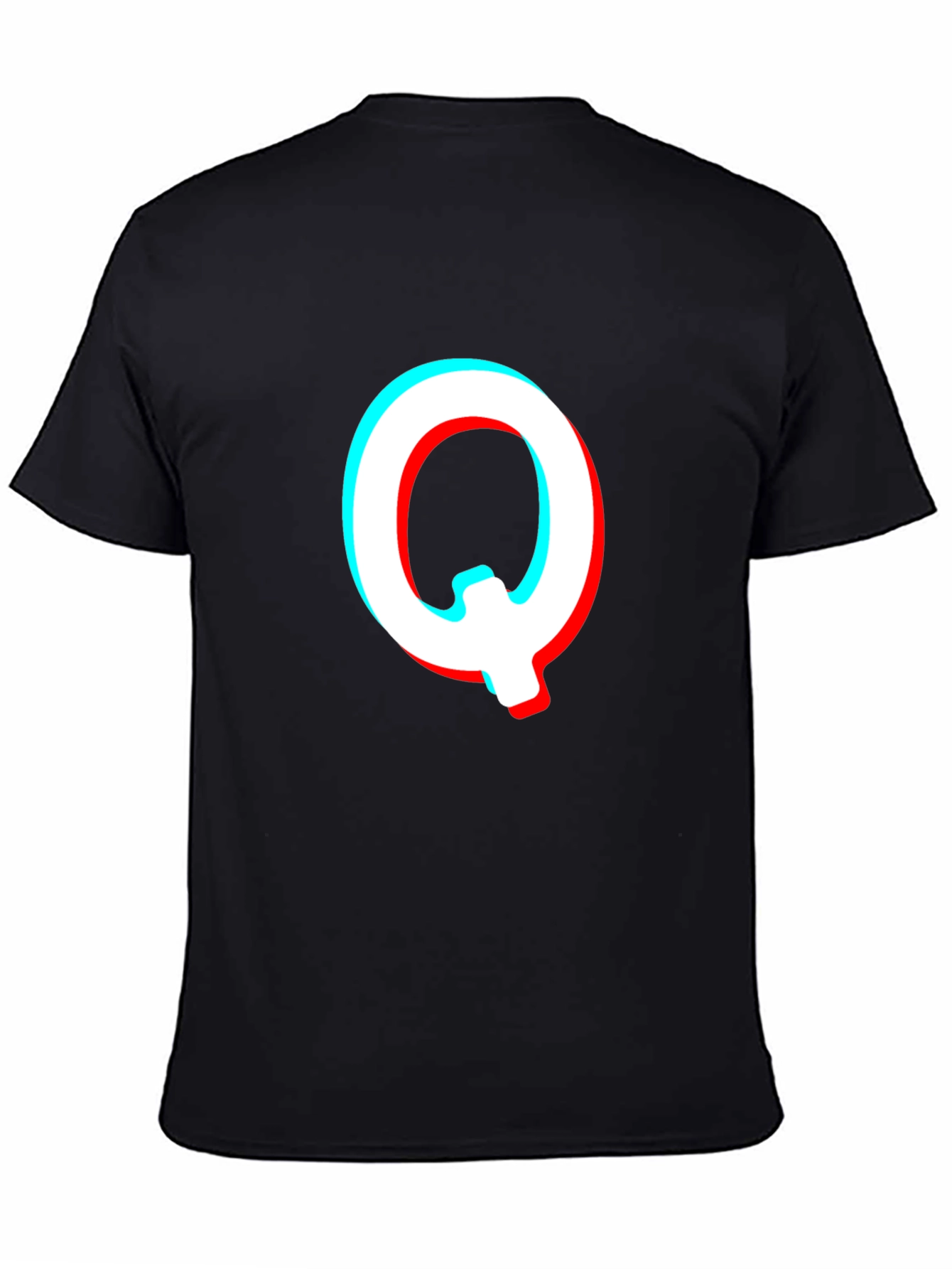 Letter Q Glitch Effect Graphic T-Shirt