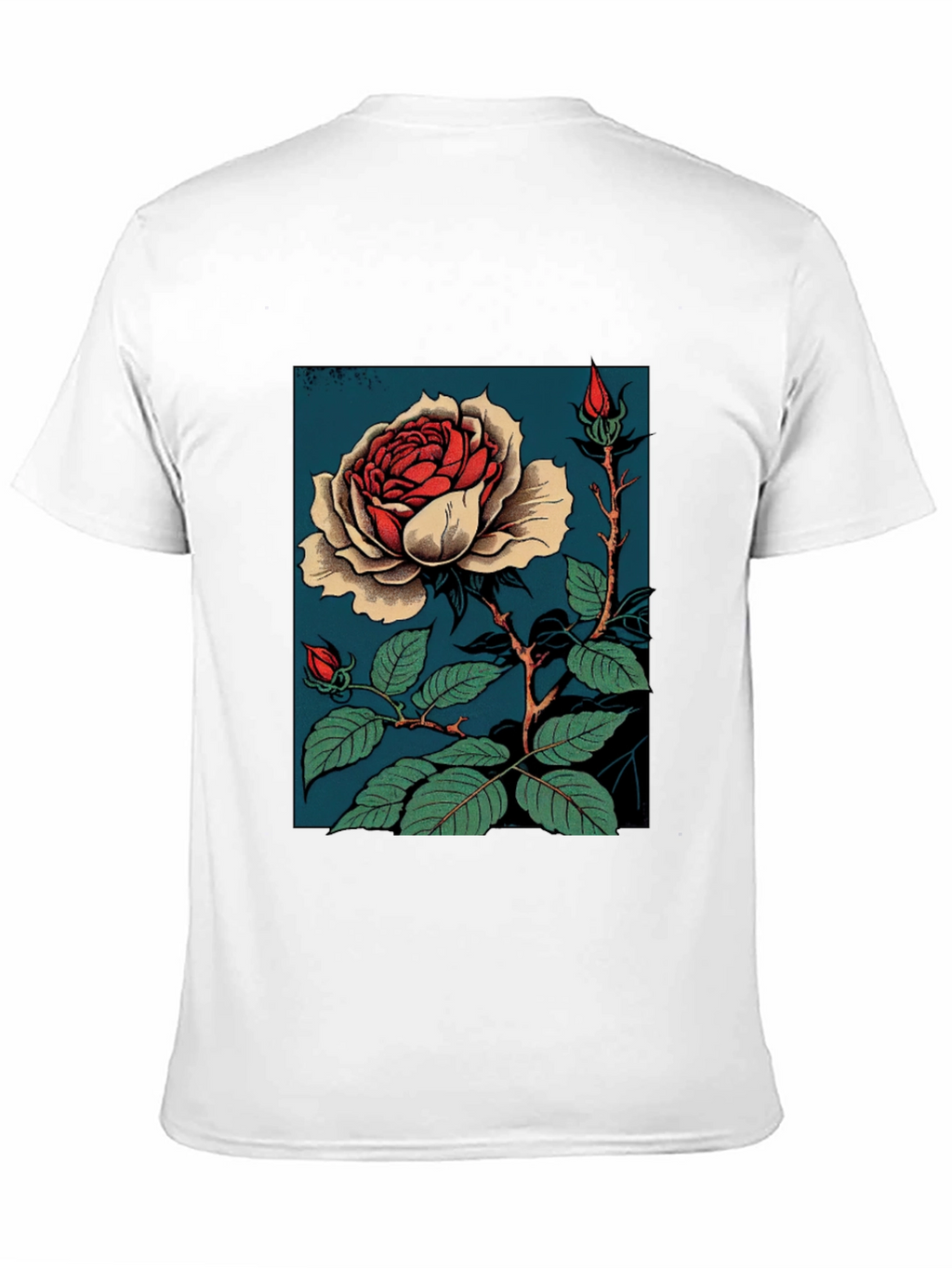 Elegant Rose Graphic T-Shirt - Black