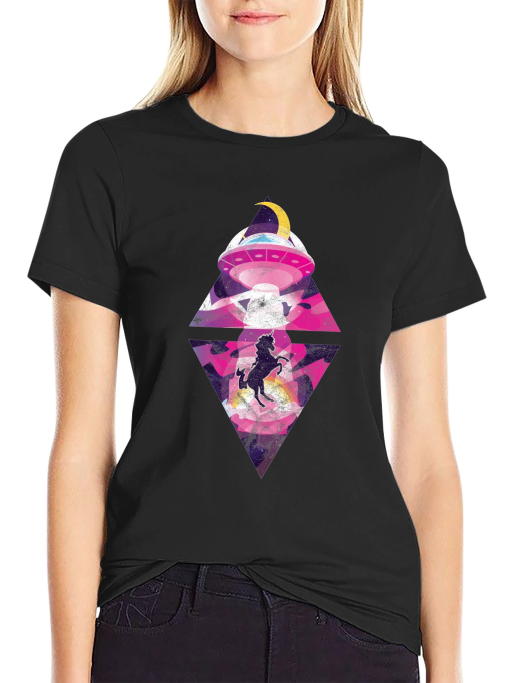 Unicorn Alien Abduction Graphic Tee