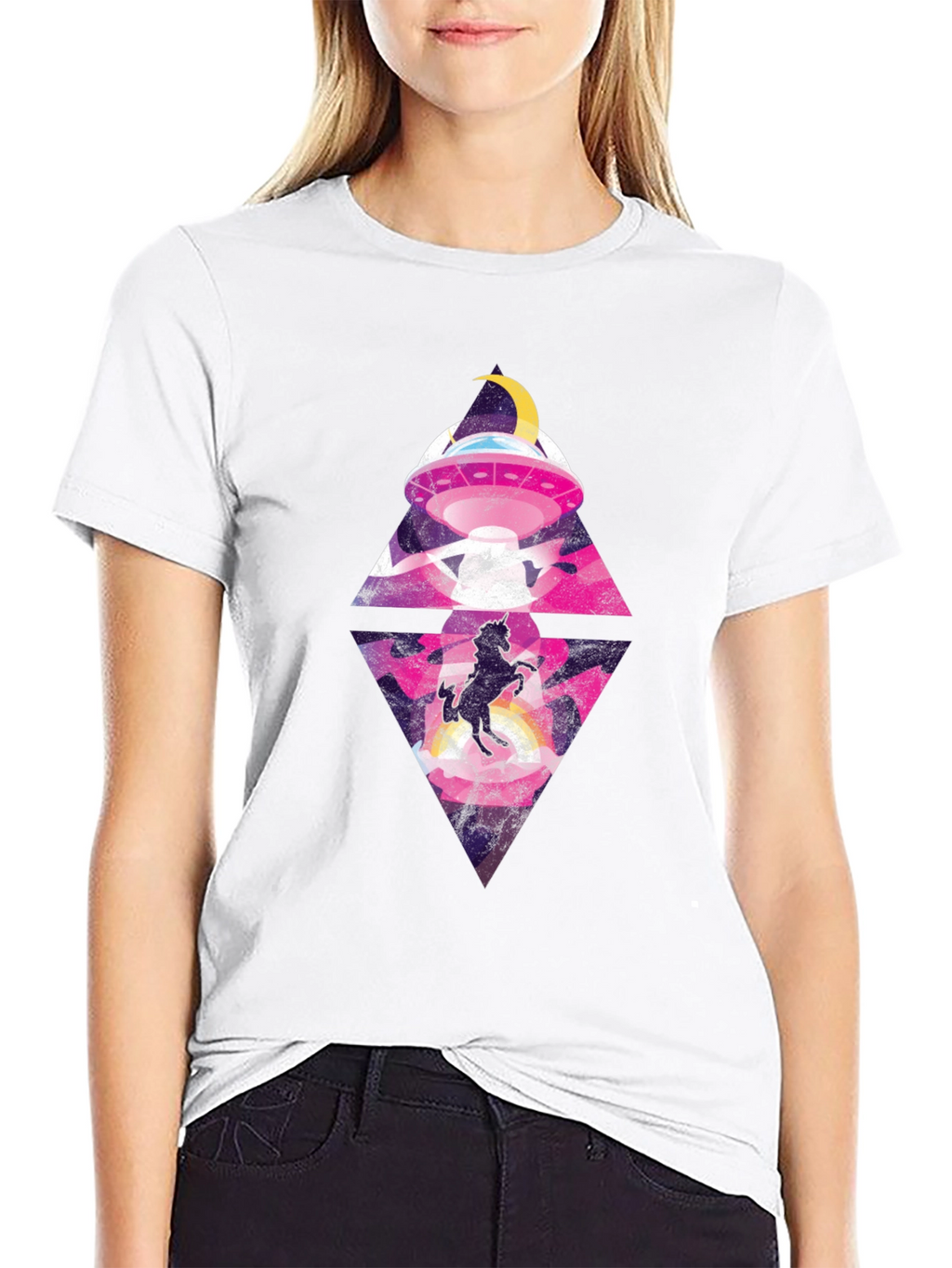Unicorn Alien Abduction Graphic Tee