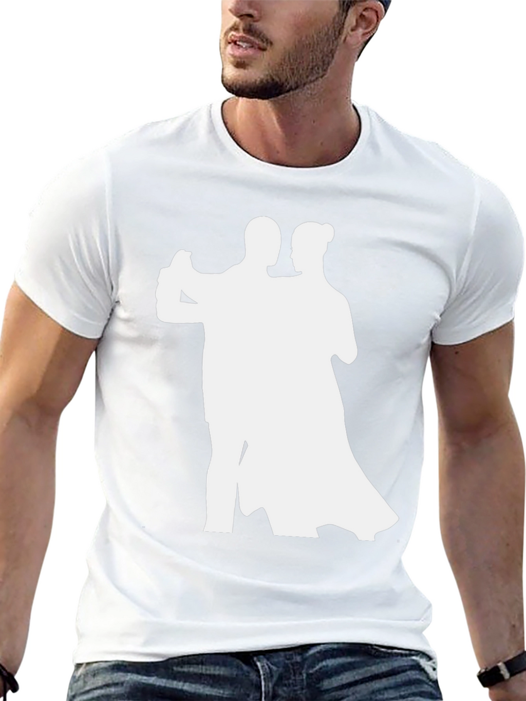 Dancing Couple Graphic Tee - Stylish Black T-Shirt