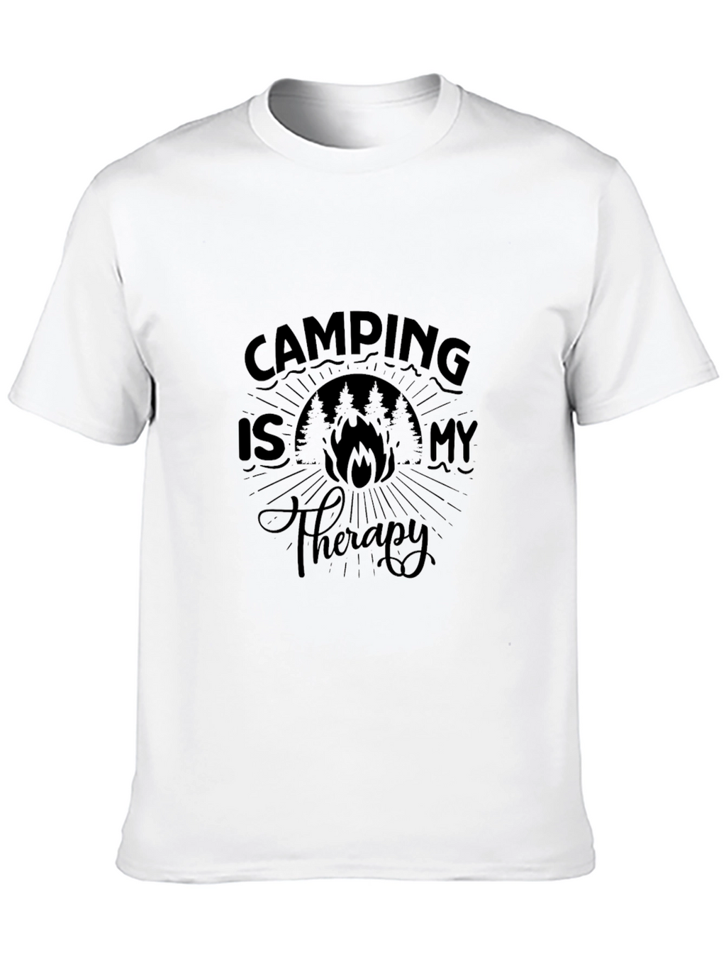 Camping is My Therapy Black Graphic Tee