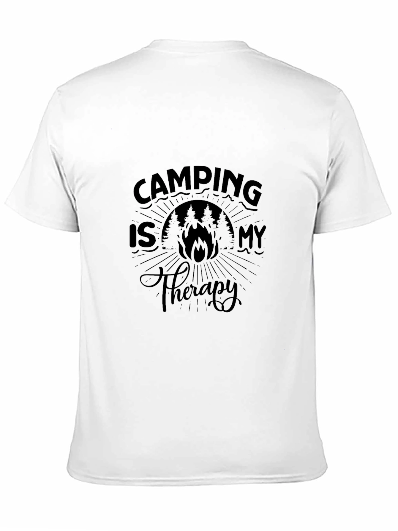 Camping is My Therapy Black Graphic Tee