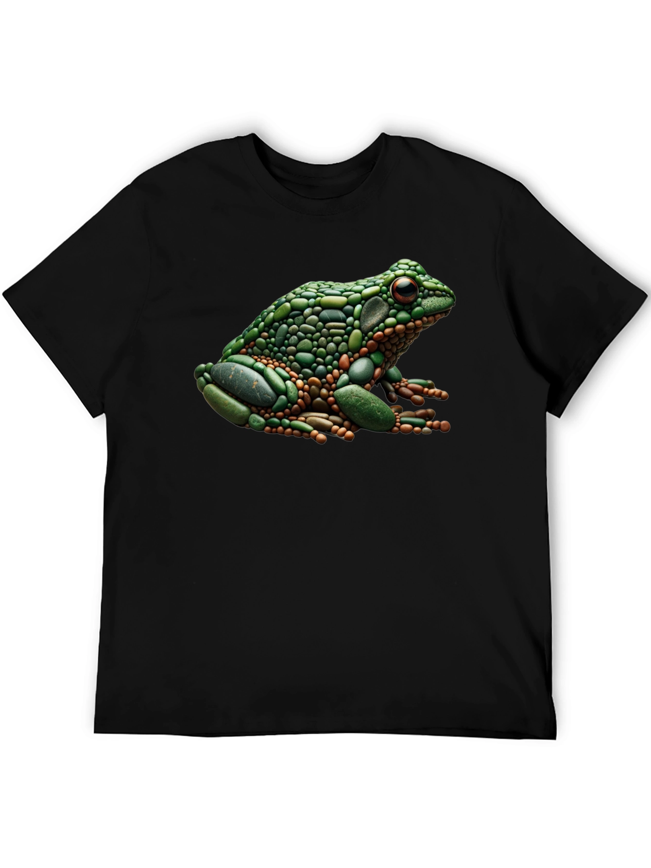 Frog Pebble Art Black T-Shirt