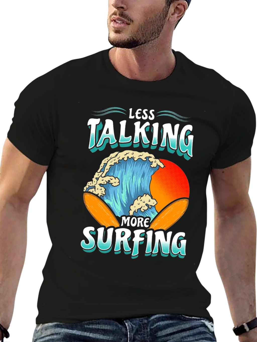 Less Talking More Surfing Graphic Tee