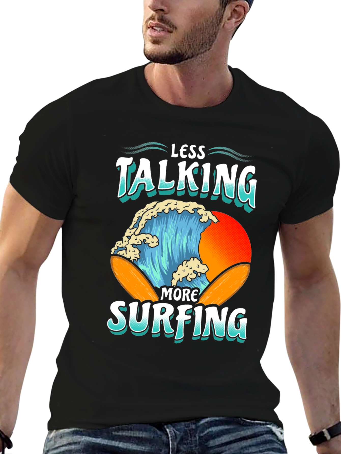 Less Talking More Surfing Graphic Tee