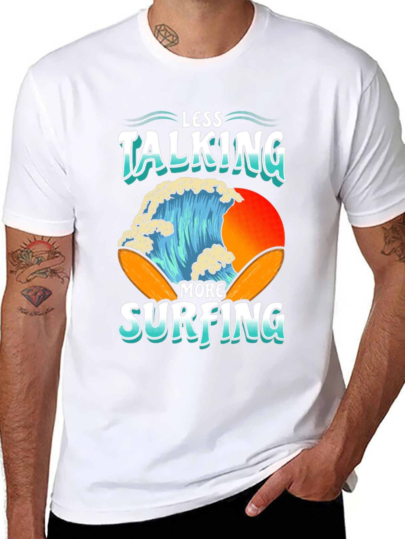 Less Talking More Surfing Graphic Tee