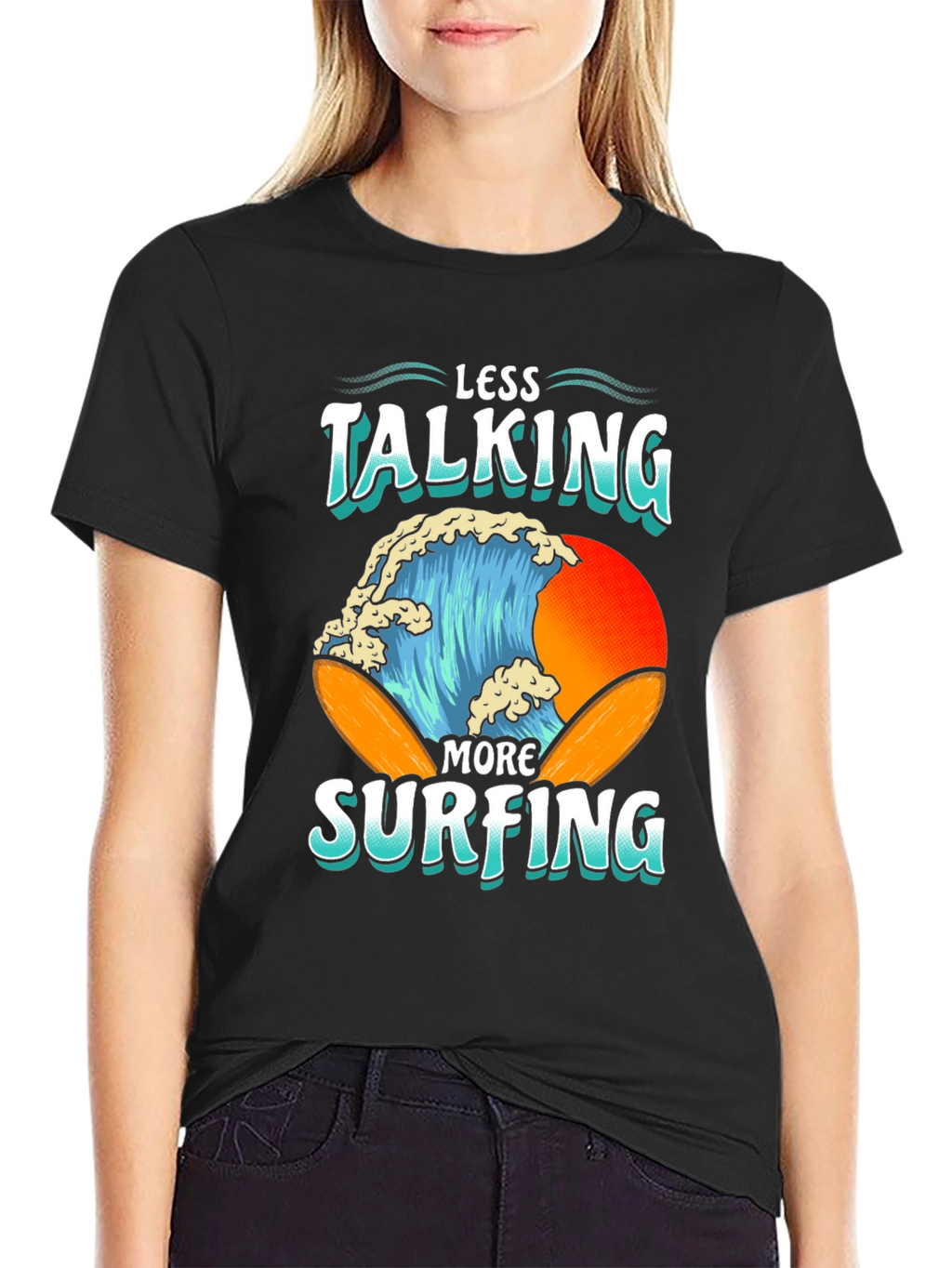 Less Talking More Surfing Graphic Tee