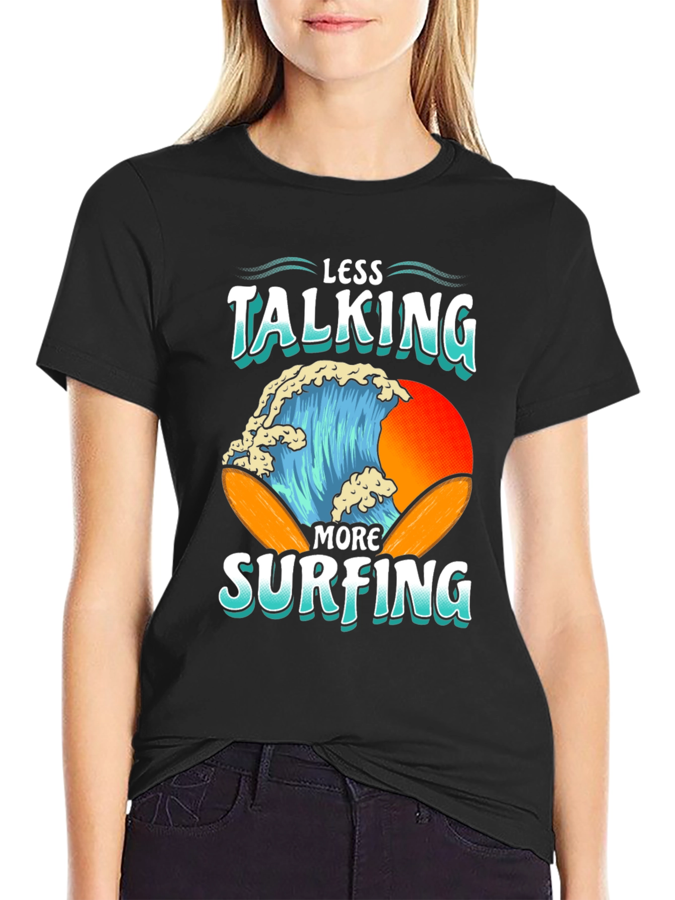 Less Talking More Surfing Graphic Tee