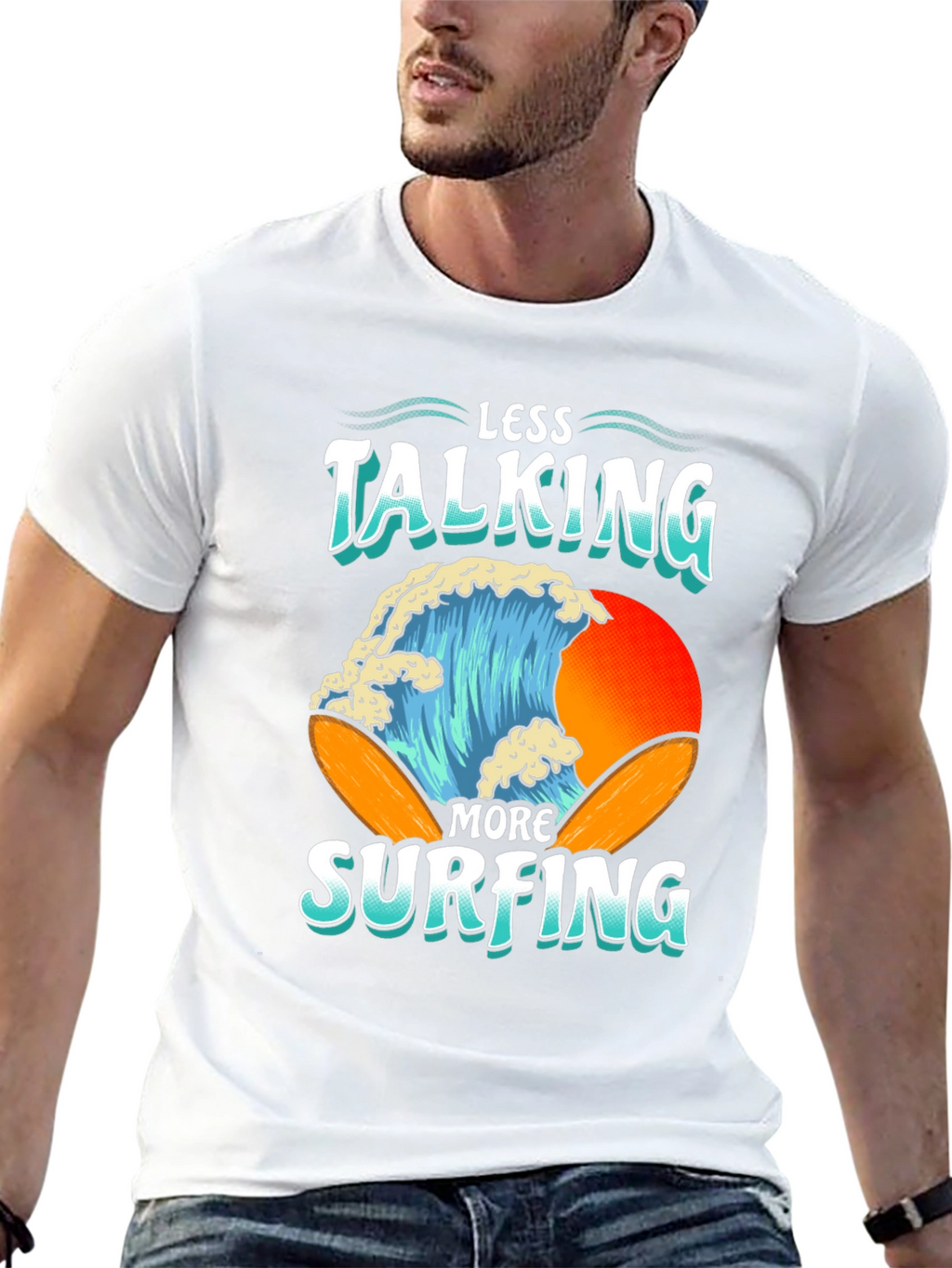 Less Talking More Surfing Graphic Tee