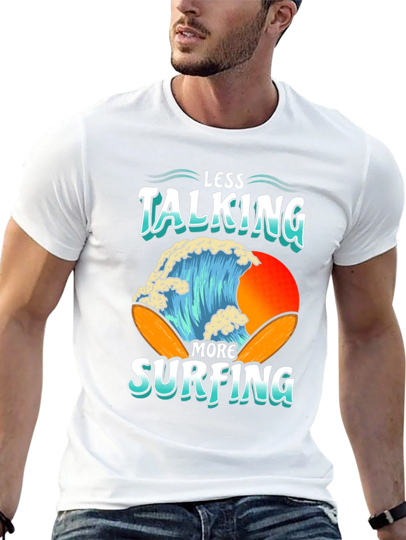 Less Talking More Surfing Graphic Tee