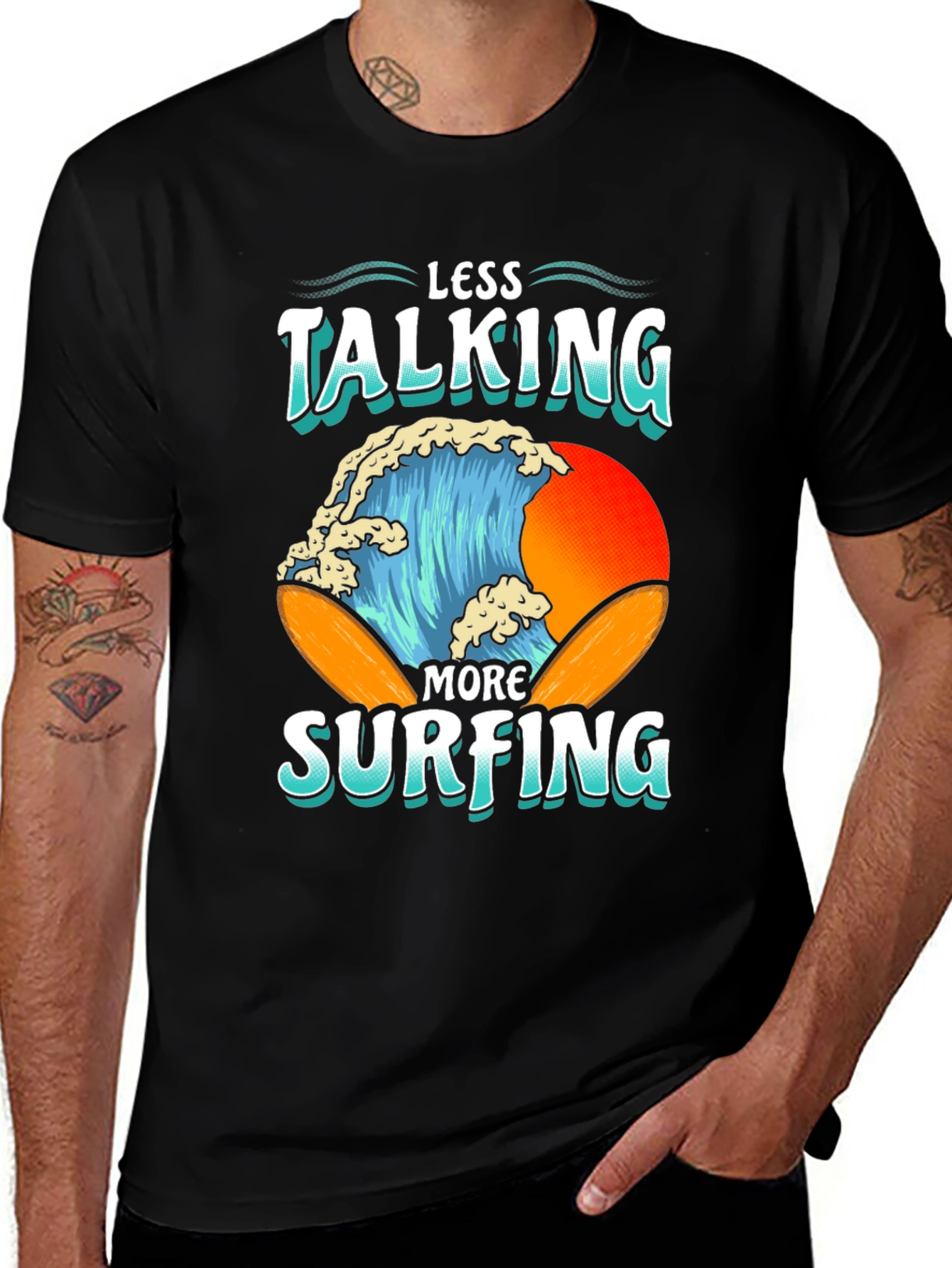 Less Talking More Surfing Graphic Tee