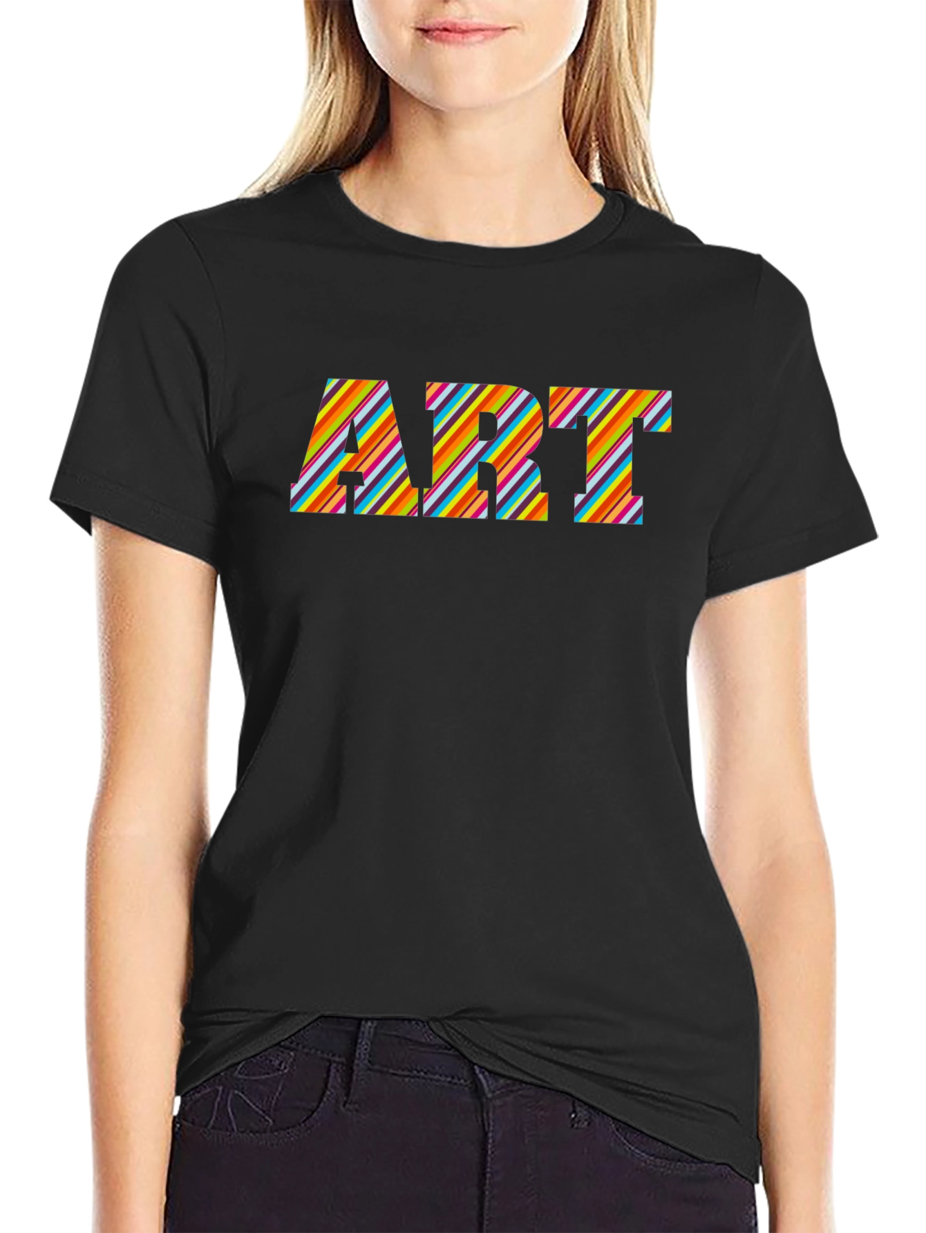 Art Striped Graphic T-Shirt