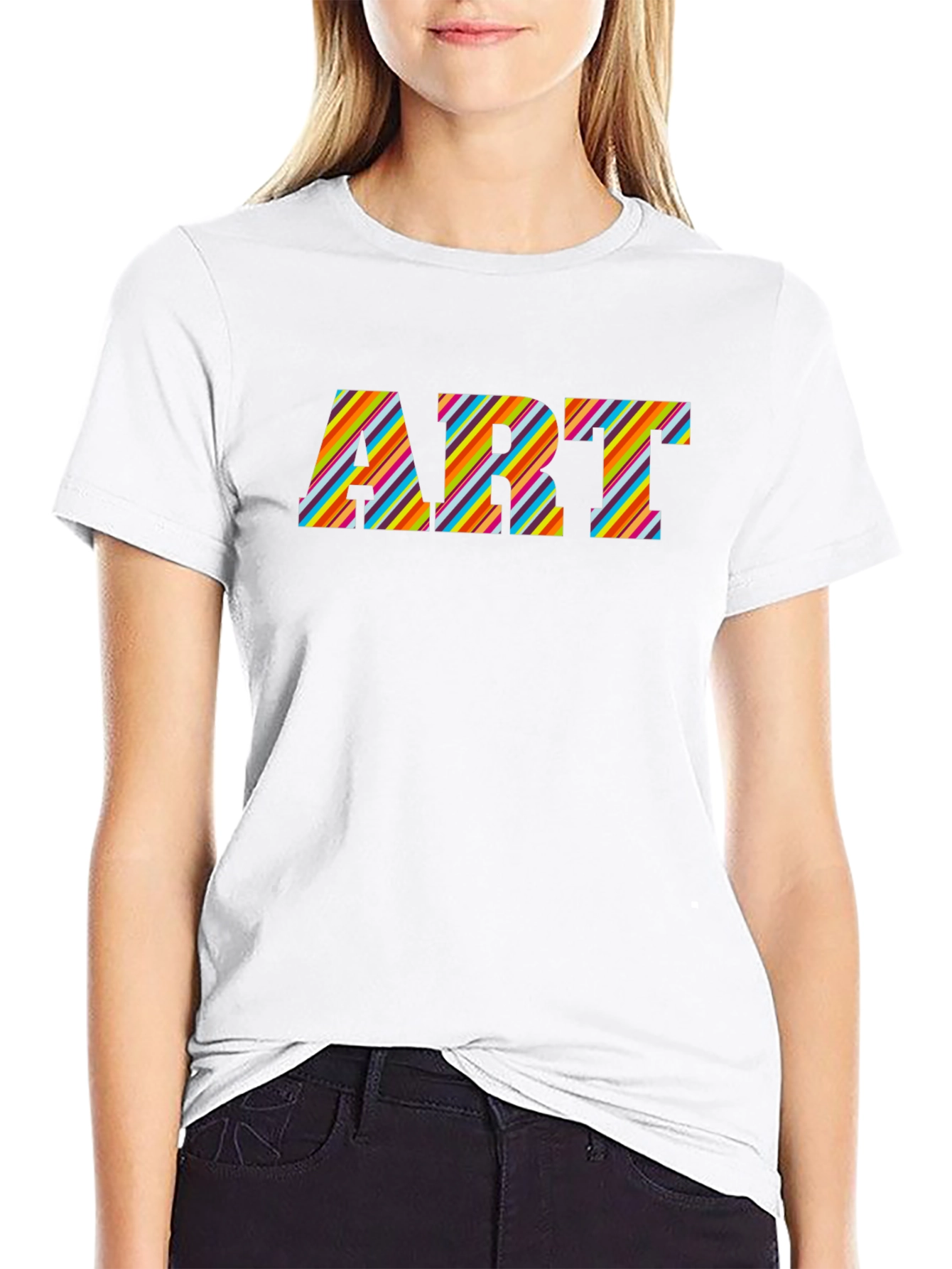 Art Striped Graphic T-Shirt