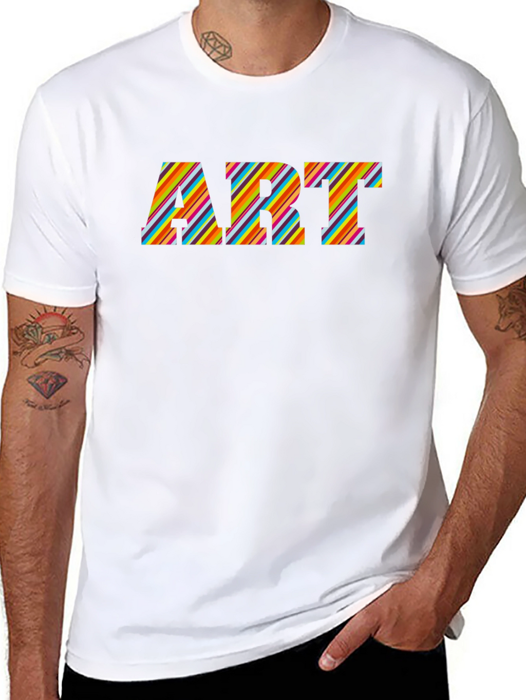 Art Striped Graphic T-Shirt