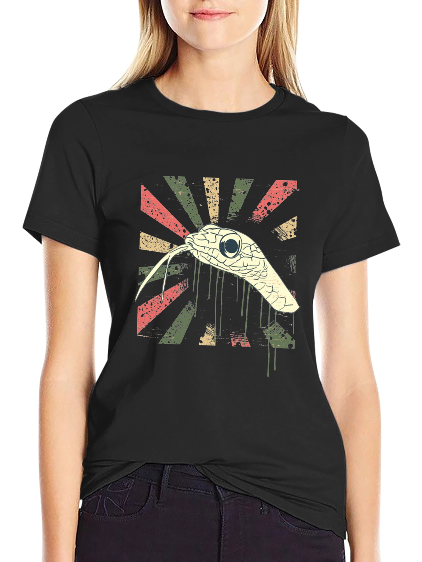 Vintage Snake Graphic Tee - Stylish Retro Design