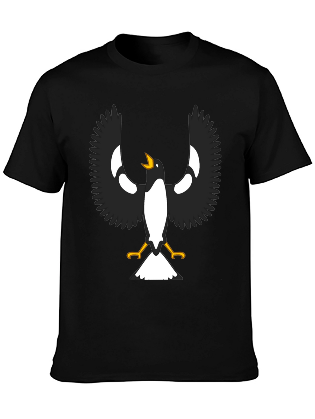 Black T-Shirt with Magpie Graphic
