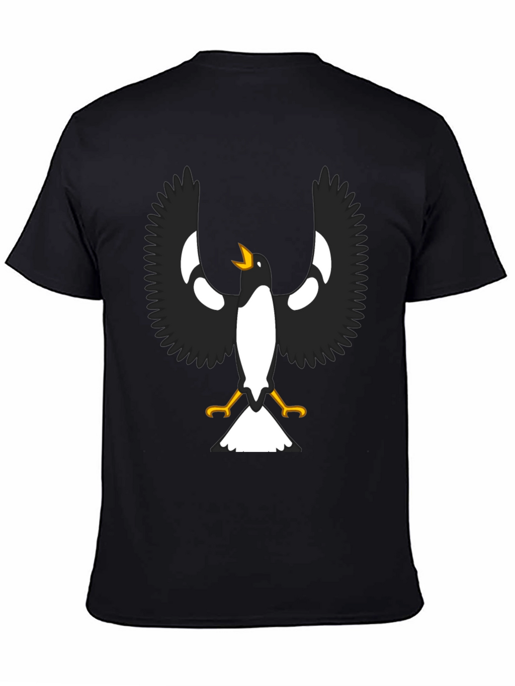 Black T-Shirt with Magpie Graphic