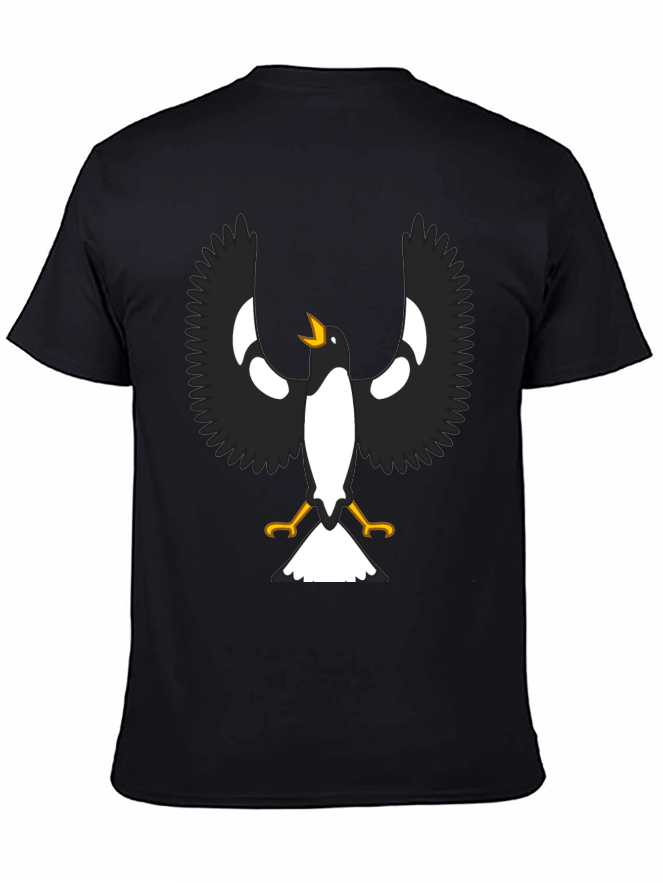 Black T-Shirt with Magpie Graphic