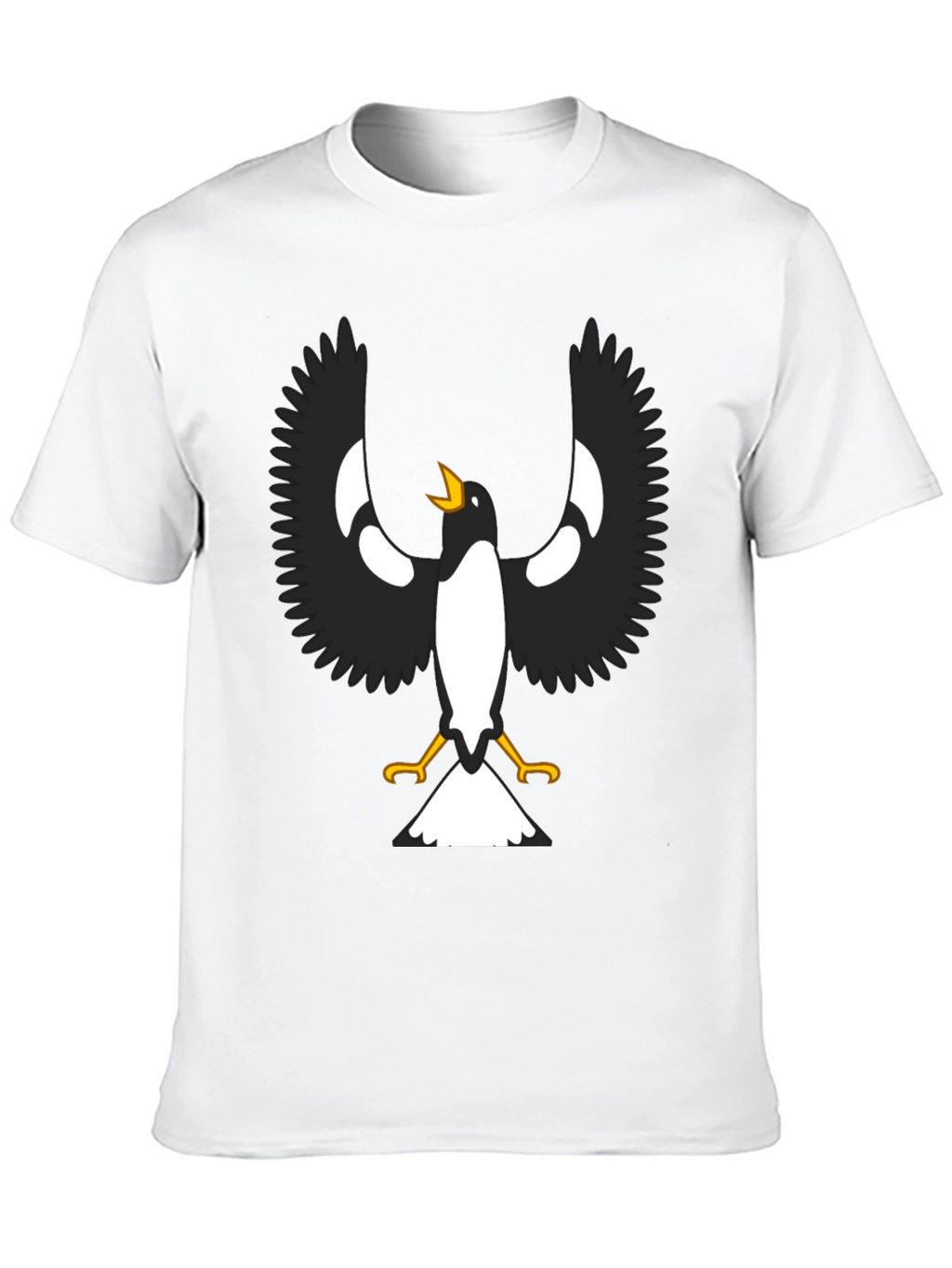 Black T-Shirt with Magpie Graphic
