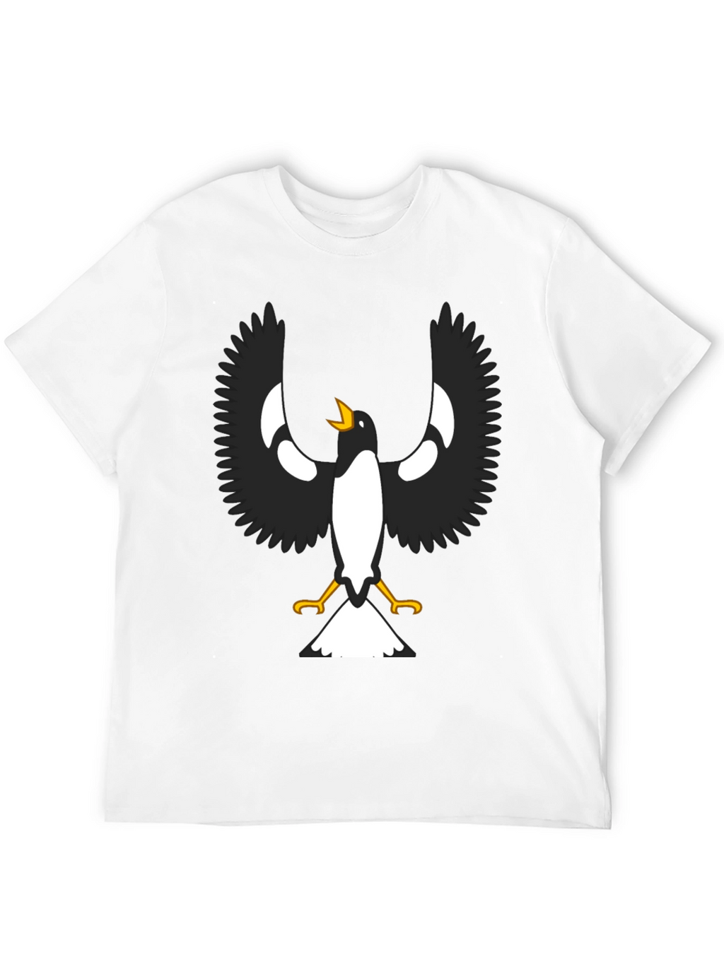 Black T-Shirt with Magpie Graphic