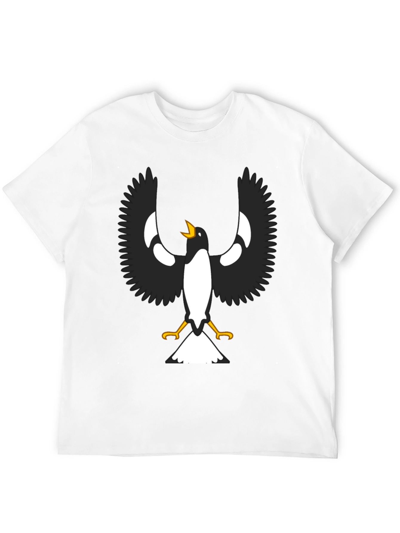 Black T-Shirt with Magpie Graphic