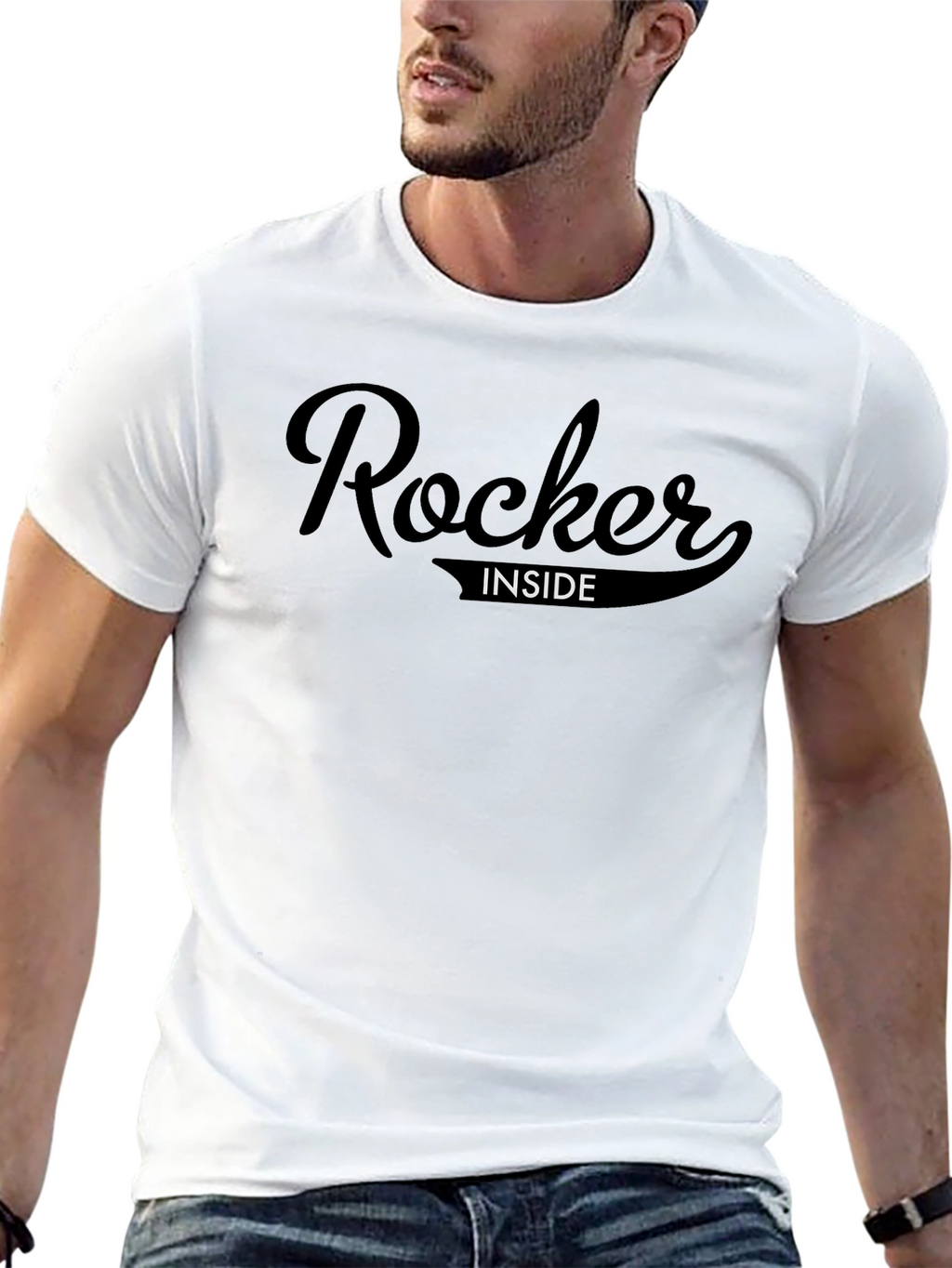 Rocker Inside Graphic Tee - Soft Black T-Shirt