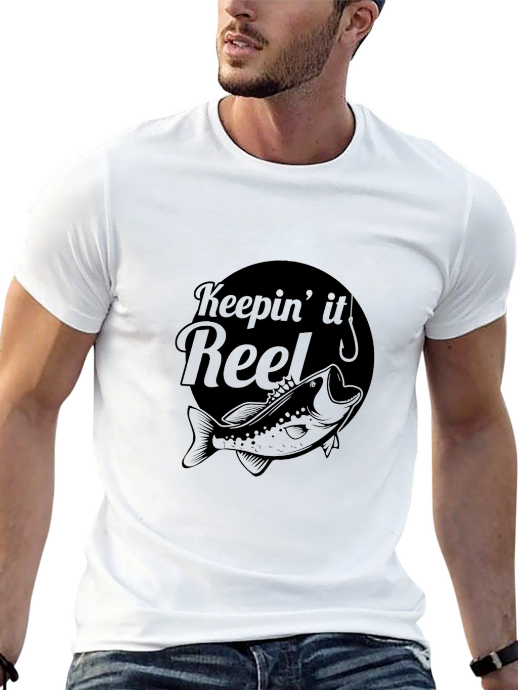 Keepin It Reel Bass Fishing Black T-Shirt