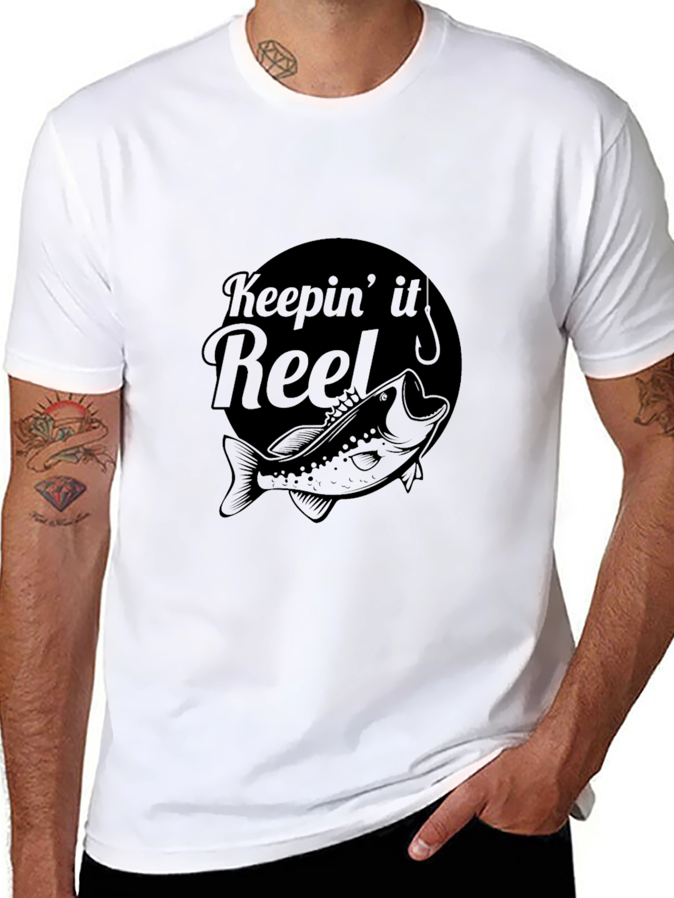Keepin It Reel Bass Fishing Black T-Shirt