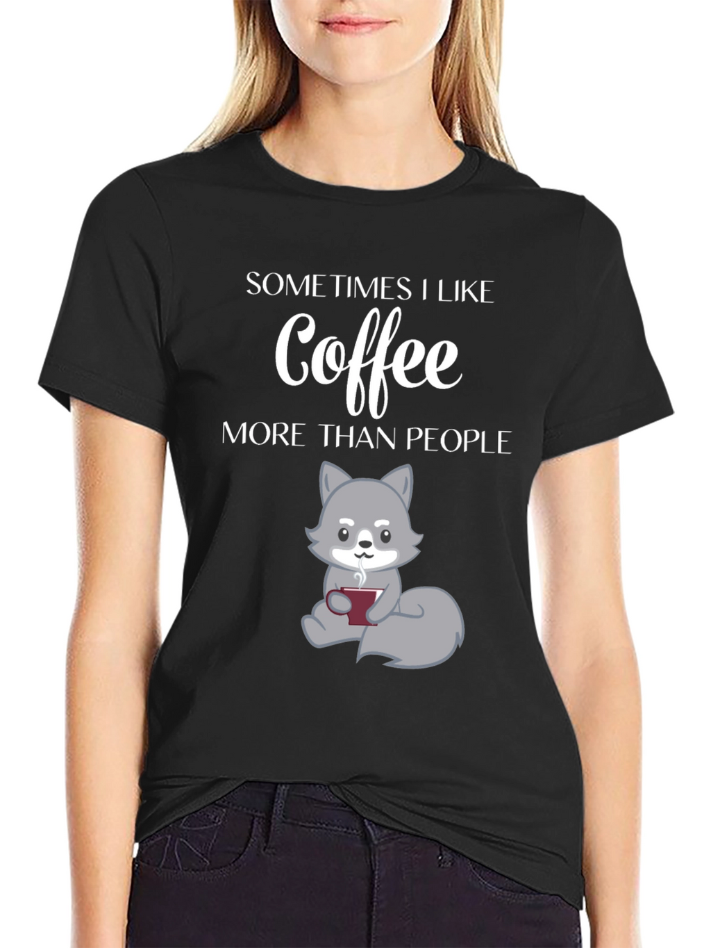 Coffee Lover T-Shirt - Wolf Design