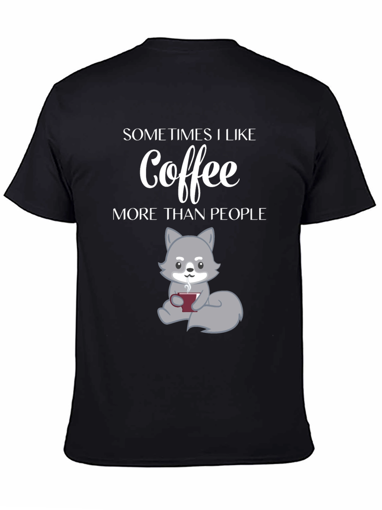 Coffee Lover T-Shirt - Wolf Design
