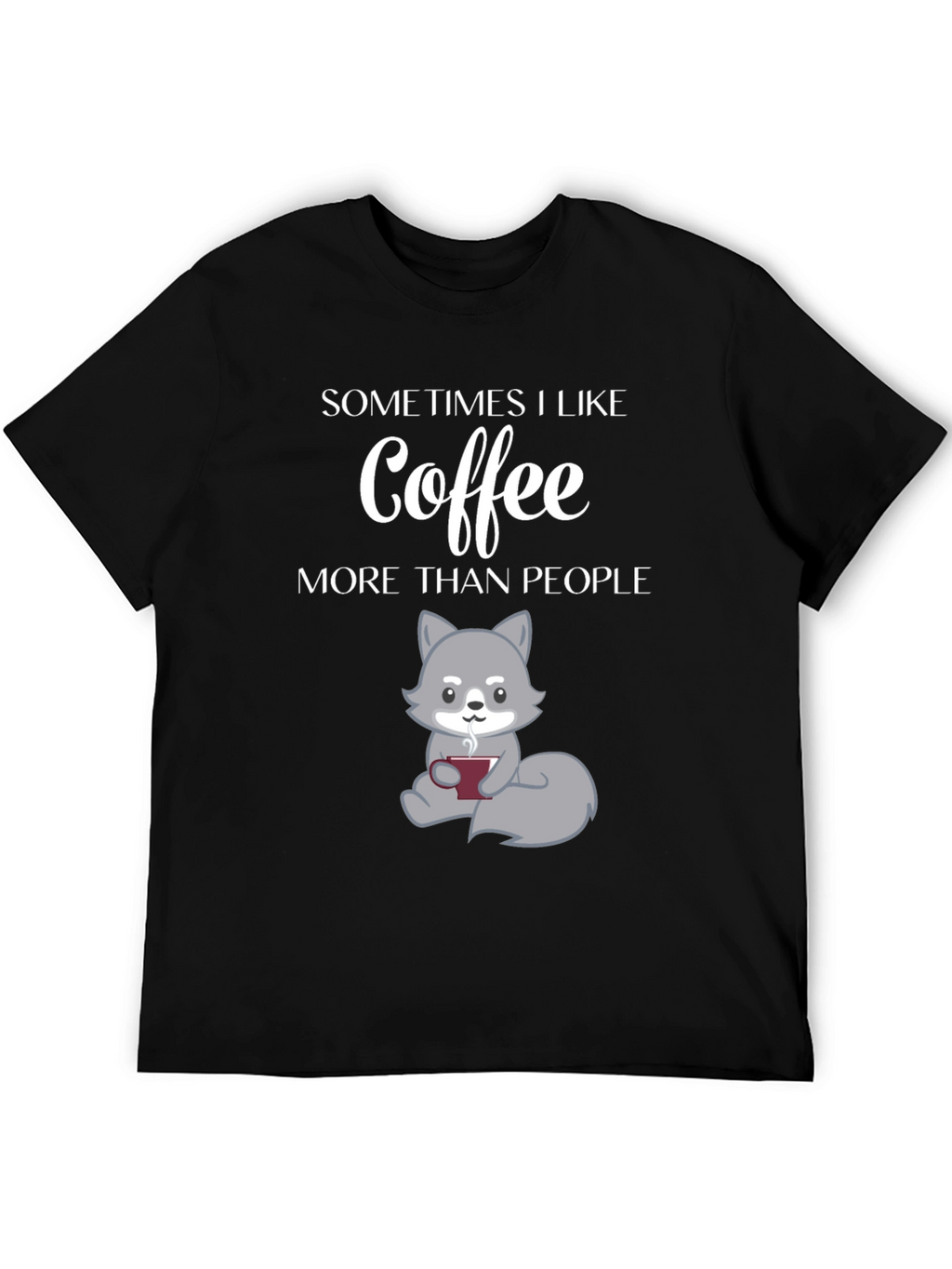 Coffee Lover T-Shirt - Wolf Design