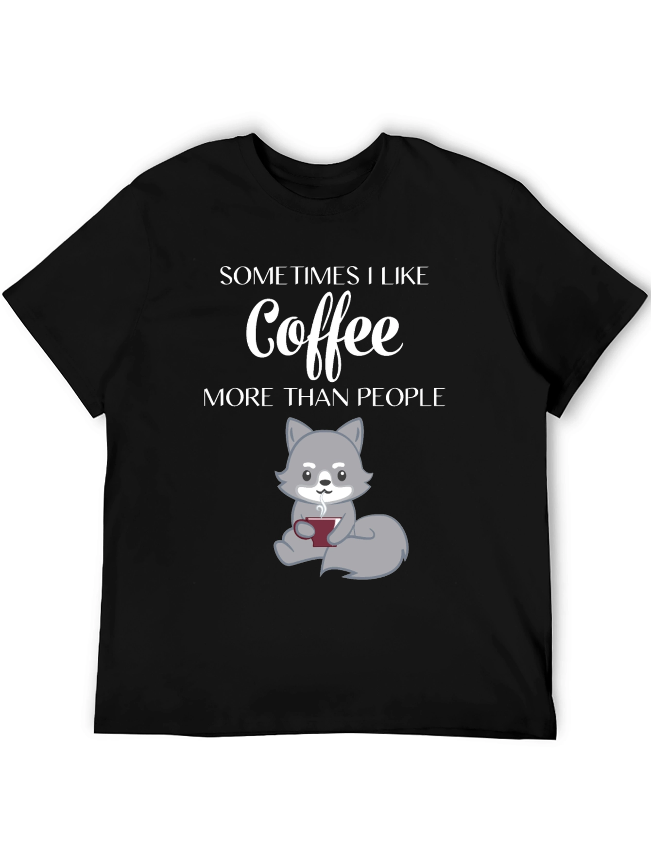 Coffee Lover T-Shirt - Wolf Design