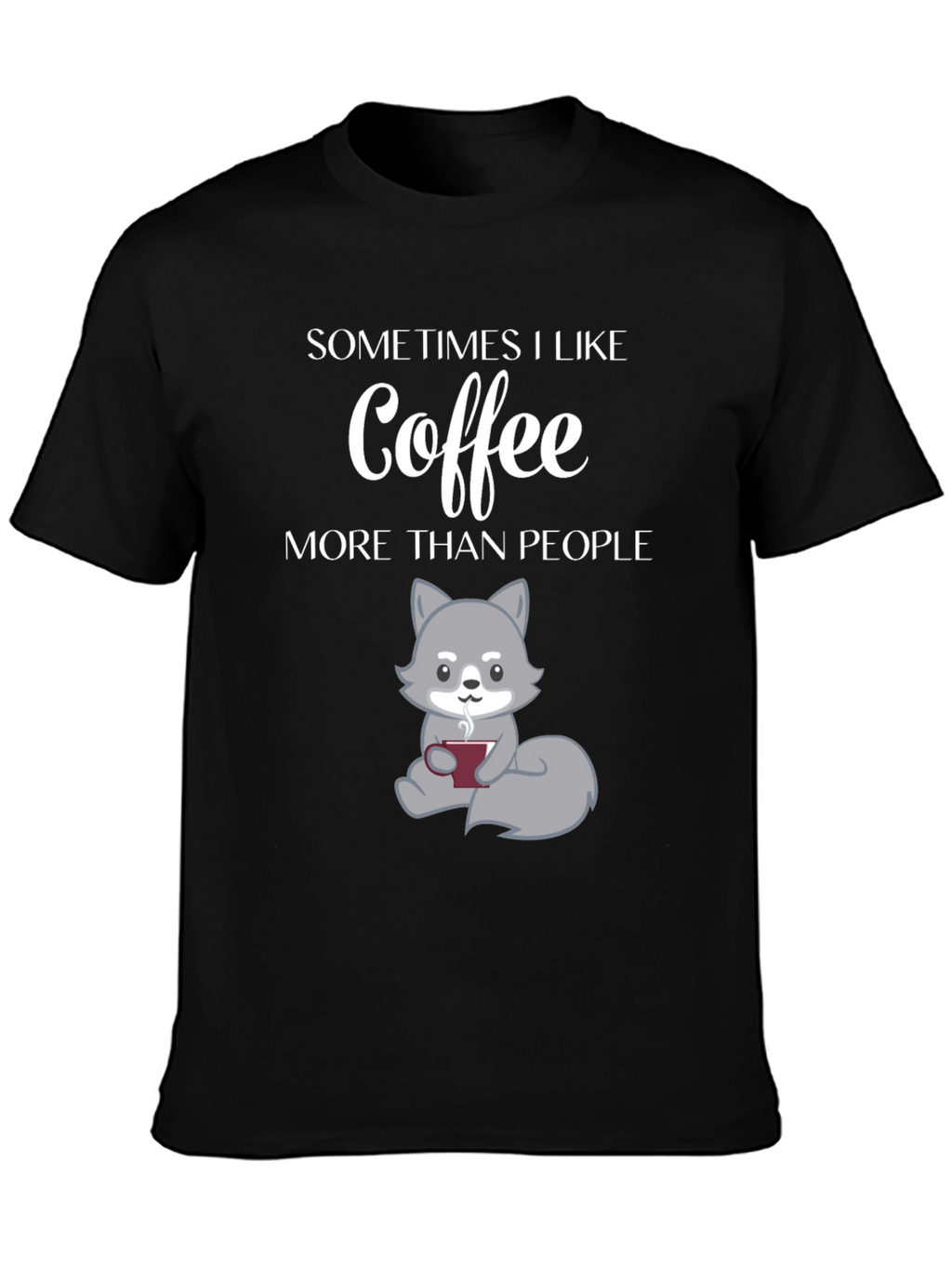 Coffee Lover T-Shirt - Wolf Design