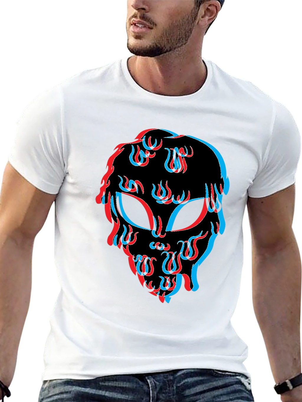 Alien Trippy Black T-Shirt