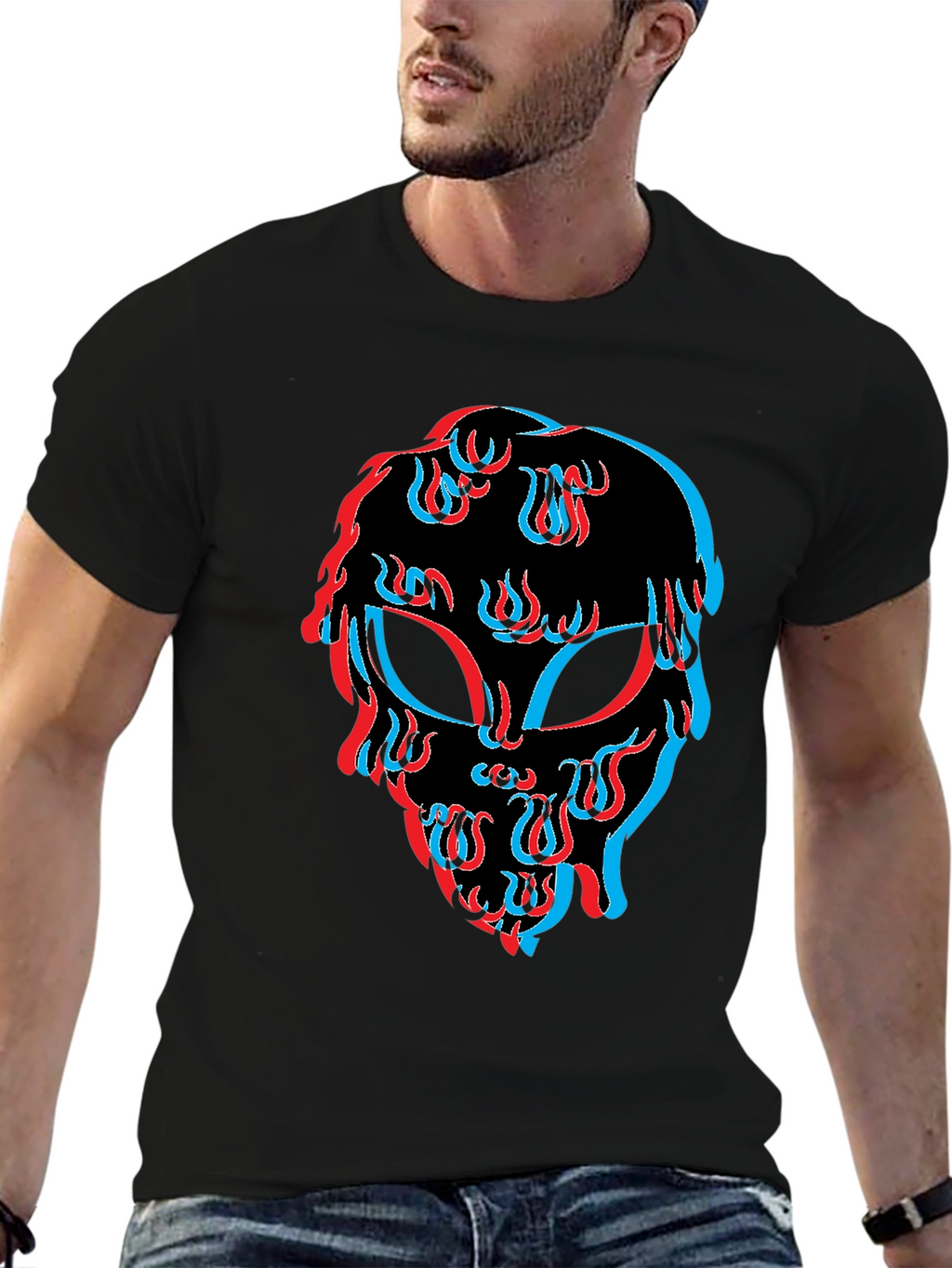 Alien Trippy Black T-Shirt