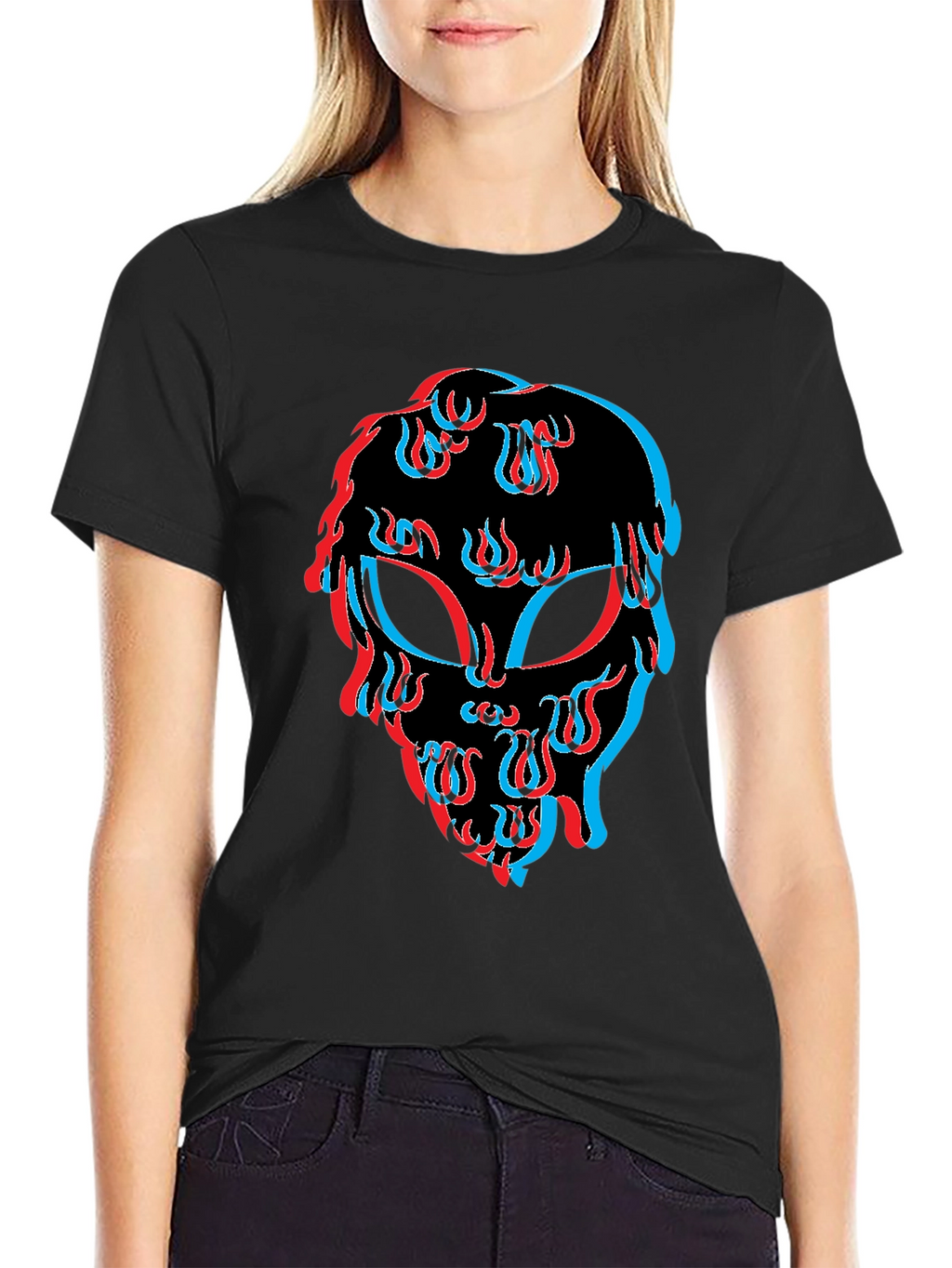 Alien Trippy Black T-Shirt