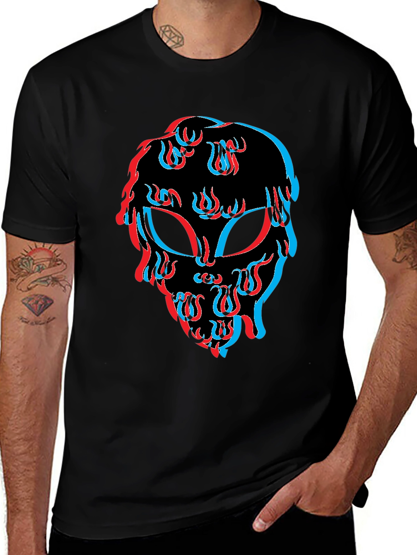 Alien Trippy Black T-Shirt