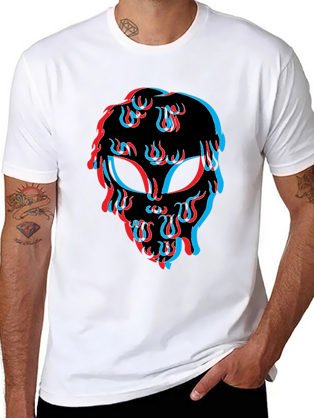 Alien Trippy Black T-Shirt