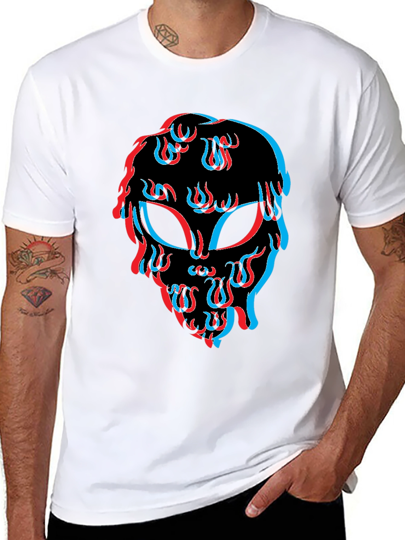Alien Trippy Black T-Shirt