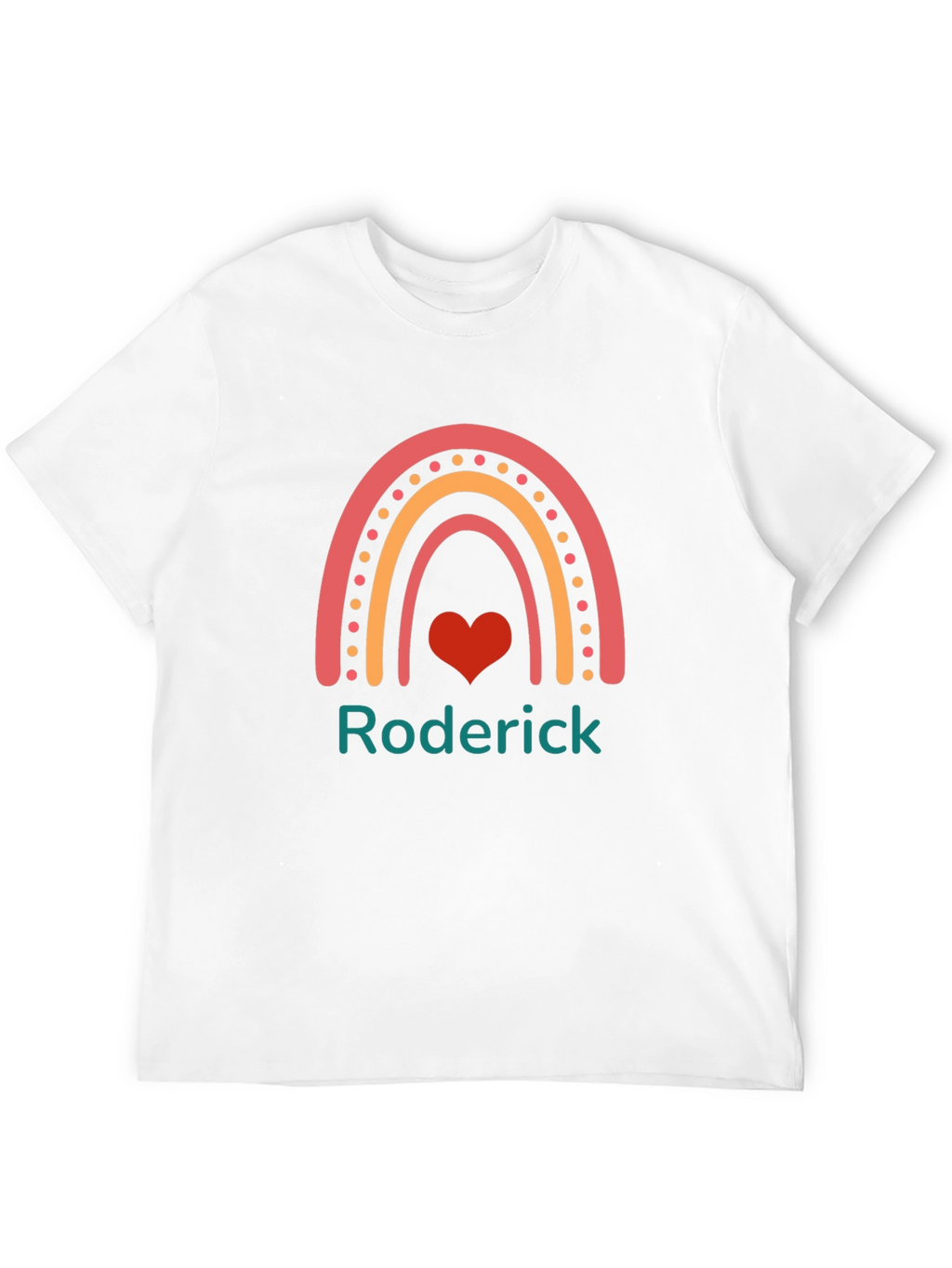 Roderick Rainbow Heart Custom T-Shirt