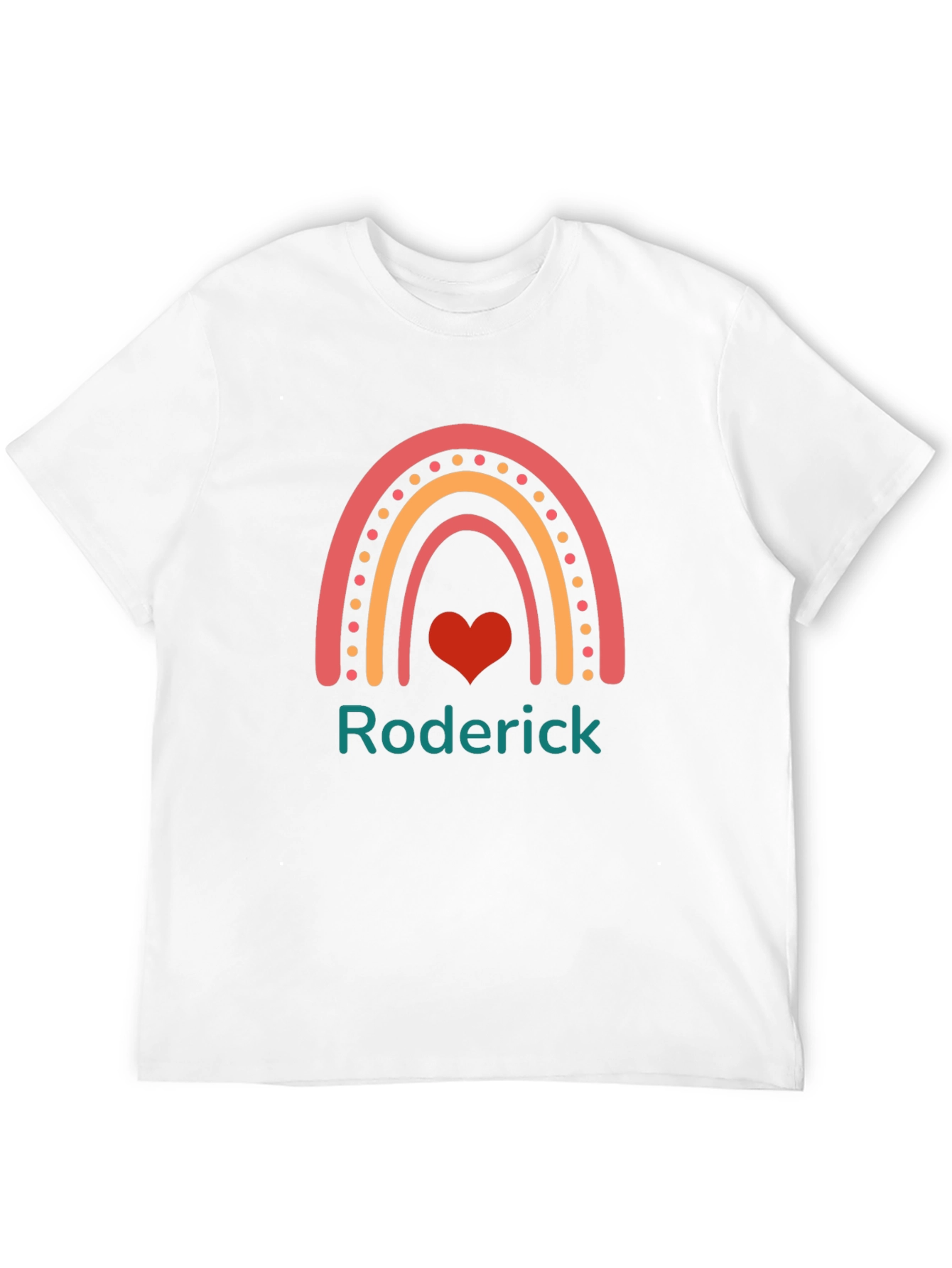 Roderick Rainbow Heart Custom T-Shirt