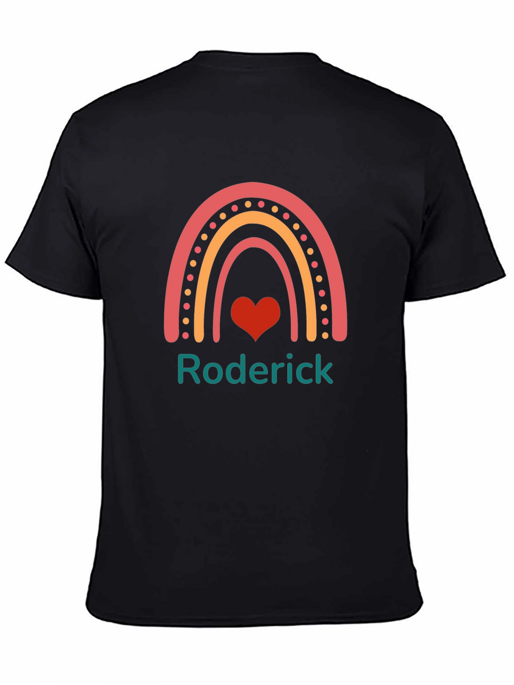 Roderick Rainbow Heart Custom T-Shirt