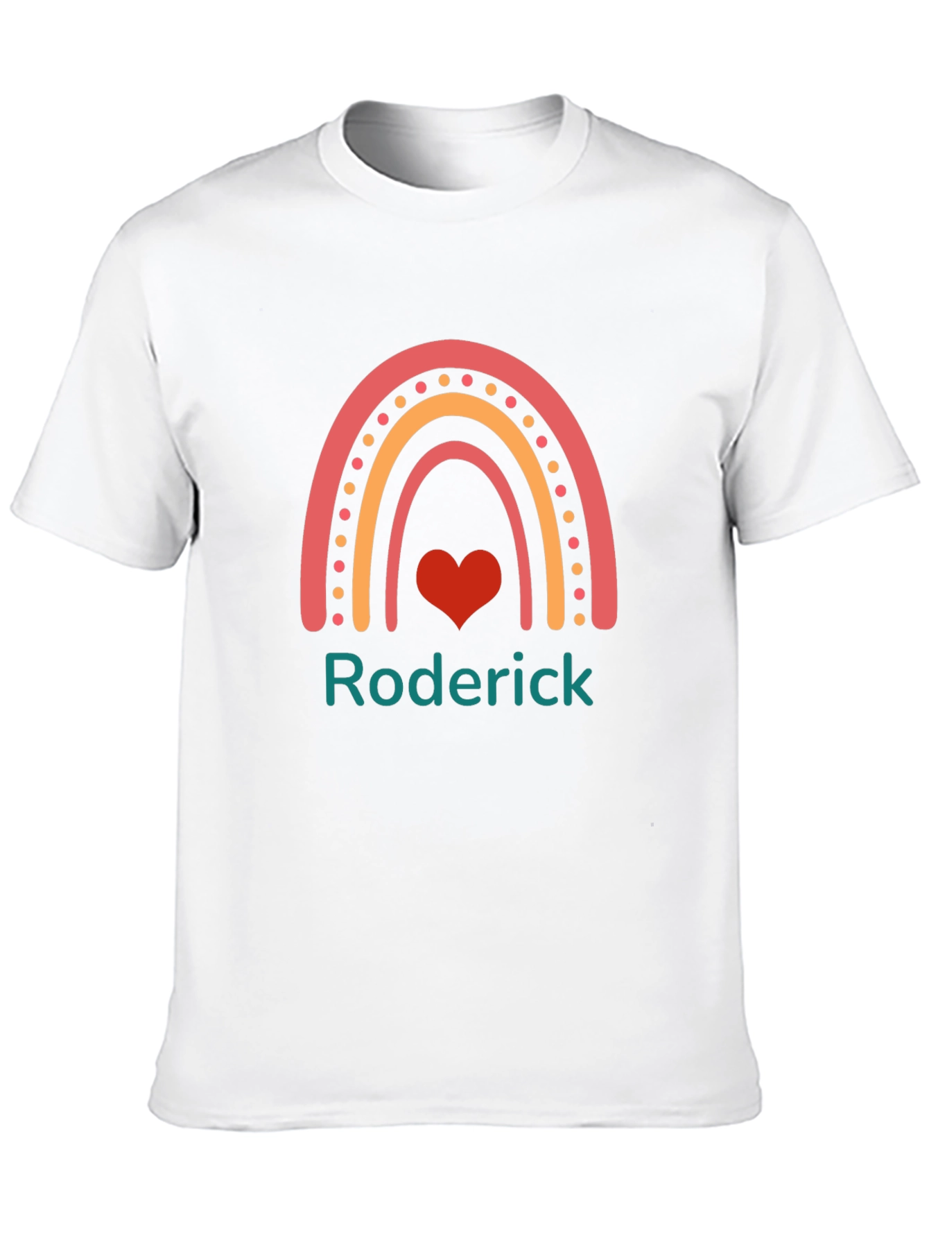 Roderick Rainbow Heart Custom T-Shirt
