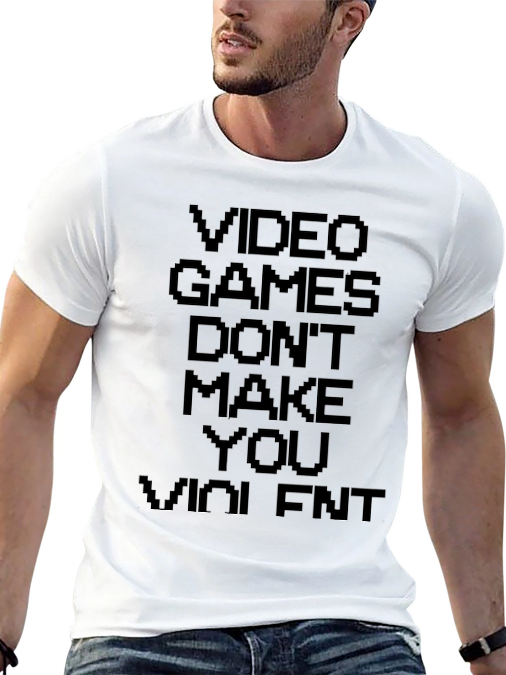 Video Games Dont Make You Violent Black T-Shirt